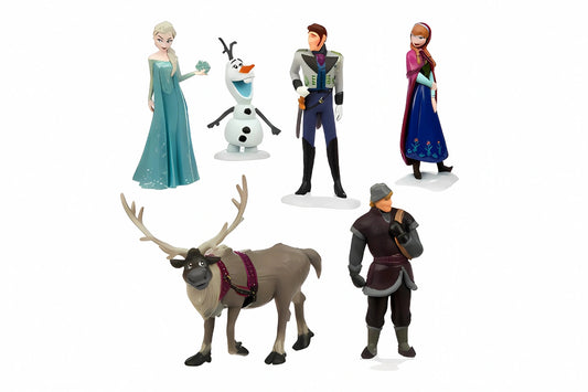 Frozen Figures Toys Dolls Anna Elsa Hans Sven Olaf Set (6 Pack) - Iconic Cake Art