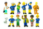 Fireman Sam Figure Toys Dolls - Cake Topper Decoration (12 Pack) - Iconic Cake Art