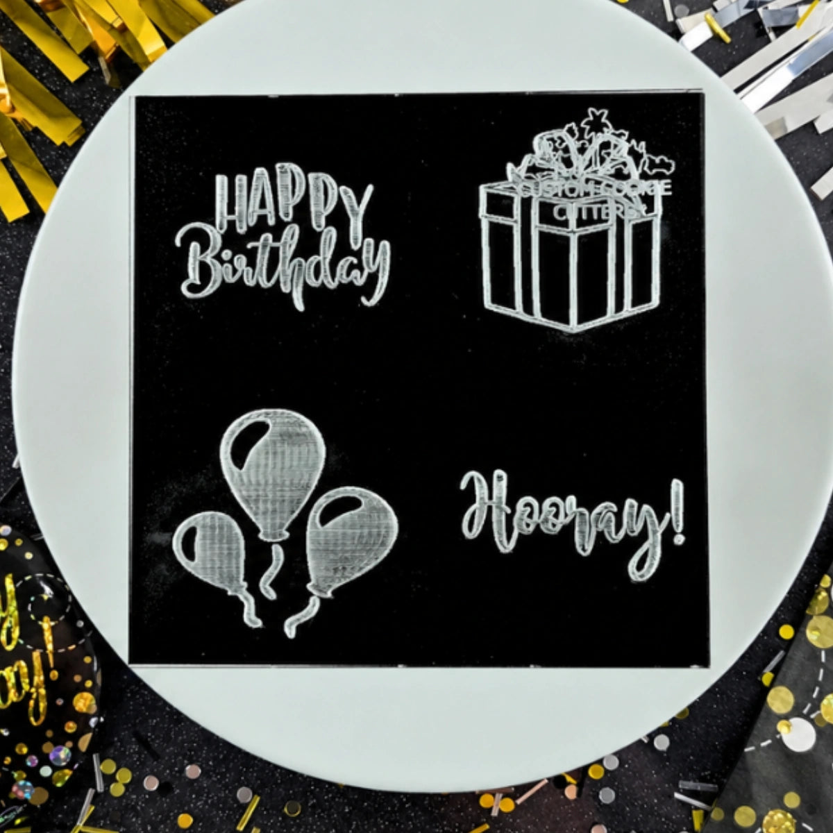 Happy Birthday Mini Debosser - Custom Cookie Cutters