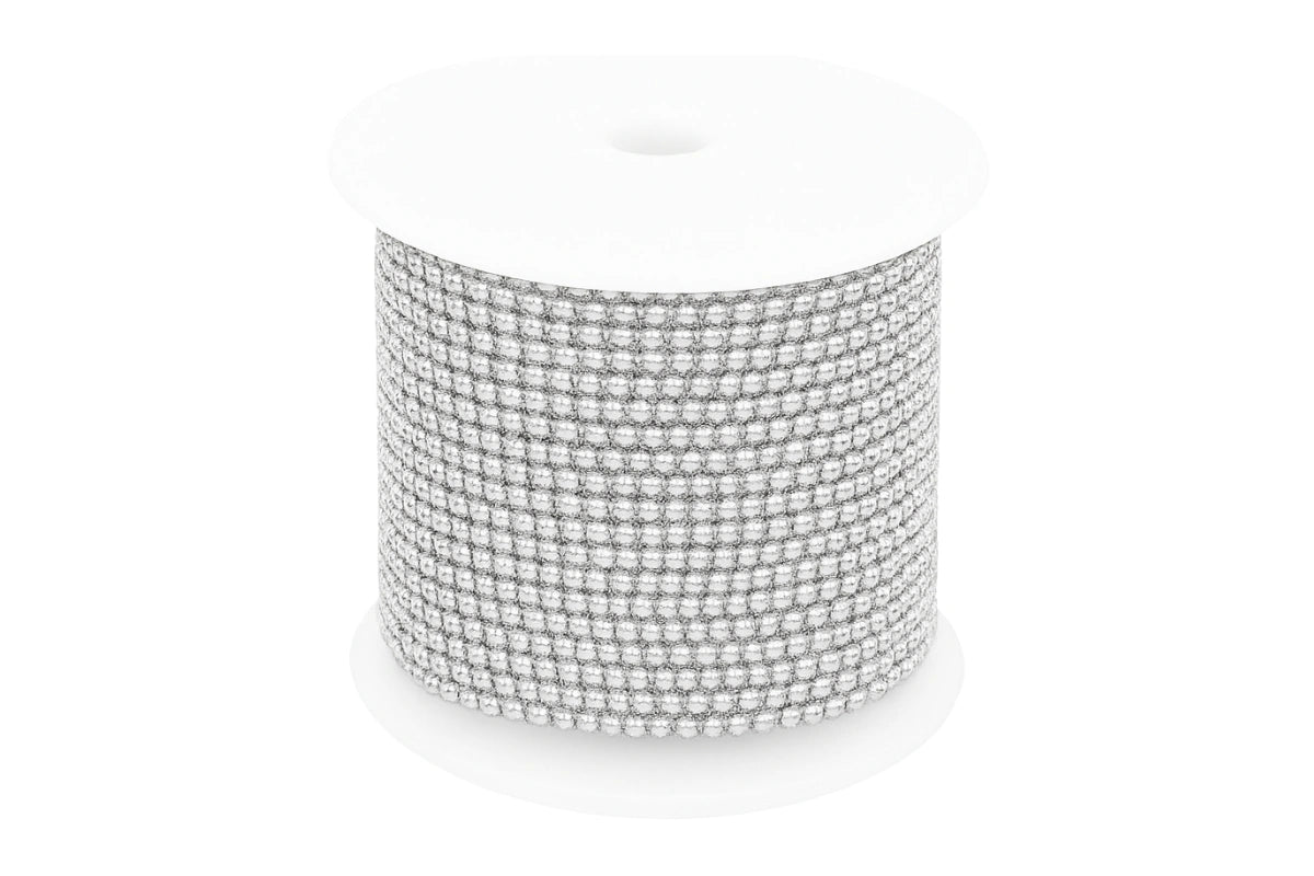 Silver Delicate Single Row Diamante Rhinestone Chain - Iconic Cake Art