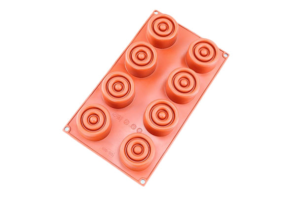 Textured Round 8 Cavity Silicone Chocolate Mould - Iconic Cake Art