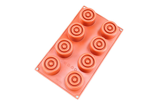Textured Round 8 Cavity Silicone Chocolate Mould - Iconic Cake Art