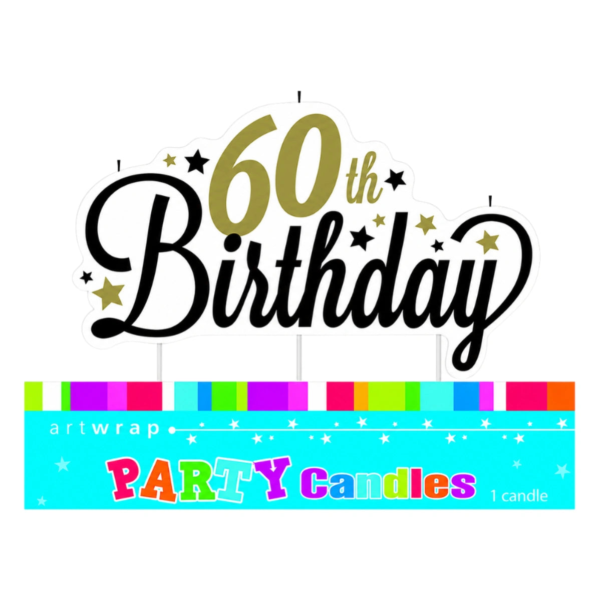 60th Birthday Candle - Artwrap