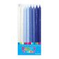 White Blue and Glitter Mixed Candle Set (16 Pack) - Artwrap