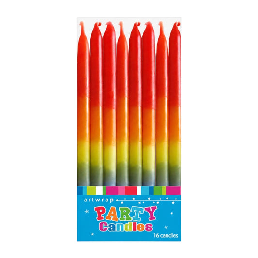 Rainbow Ombre Candles (16 Pack) - Artwrap