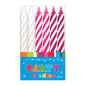 White Pink and Spiral Birthday Candles (12 Pack) - Artwrap