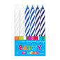 White Blue and Spiral Birthday Candles (12 Pack) - Artwrap
