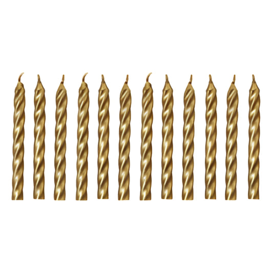 Gold Of 12 Twist Candles - Artwrap