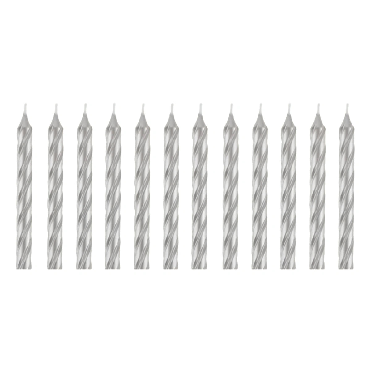 Silver Of 12 Twist Candles - Artwrap