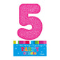 Pink Five Glitter Number 5 Candle - Artwrap