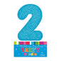 Blue Two Glitter Number 2 Candle - Artwrap