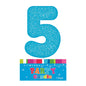Blue Five Glitter Number 5 Candle - Artwrap