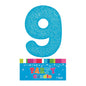 Blue Nine Glitter Number 9 Candle - Artwrap