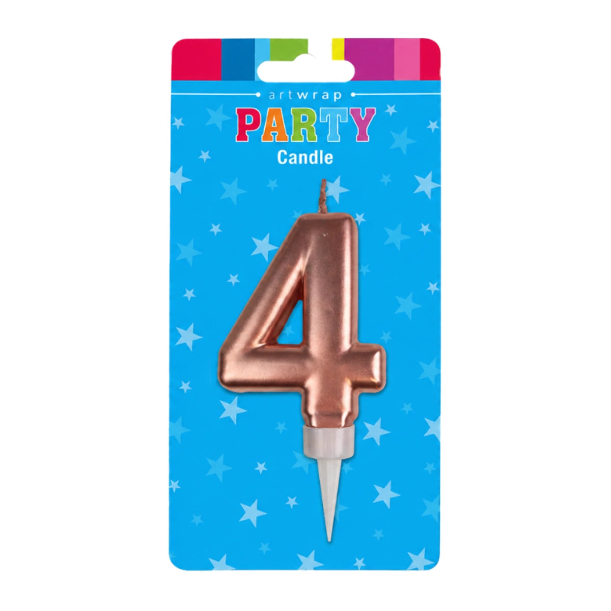 Rose Gold Formal Four 4 Birthday Candle - Artwrap
