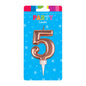 Rose Gold Formal Five 5 Birthday Candle - Artwrap