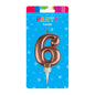Rose Gold Formal Six 6 Birthday Candle - Artwrap