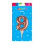 Rose Gold Formal Nine 9 Birthday Candle - Artwrap