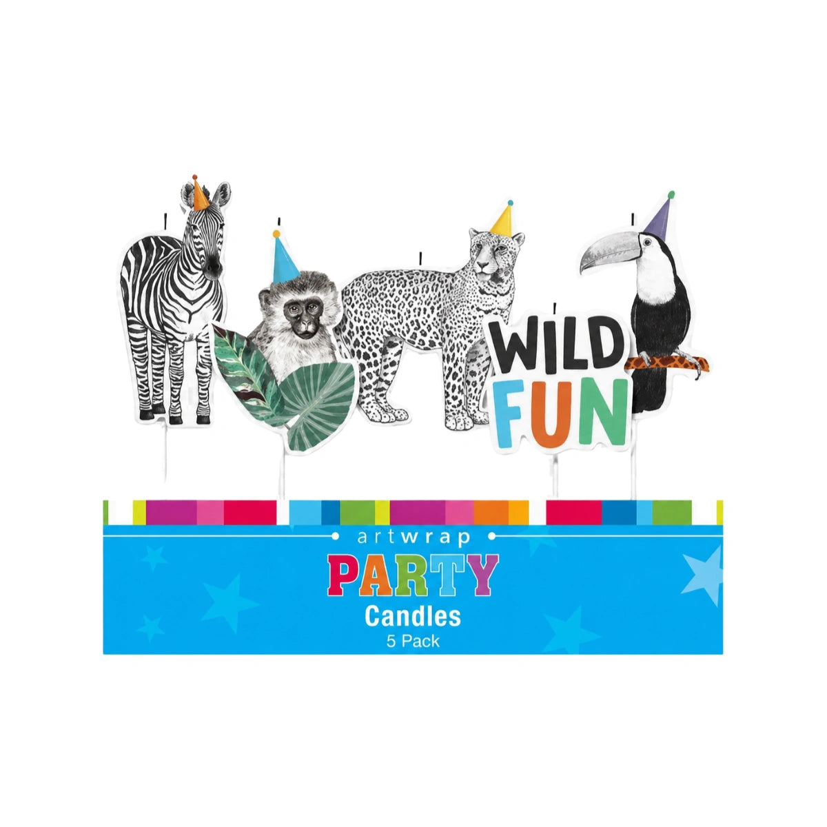 Jungle Animals Birthday Candle (5 Pack) - Artwrap