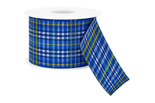 Yellow Blue Scottish Ribbon - Double Sided - Sold Per Metre 25mm - My Dream Cake