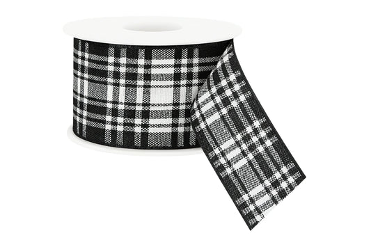 Black White Scottish Ribbon - Double Sided - Sold Per Metre 25mm - My Dream Cake