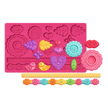 Folk Fondant and Gum Paste Silicone Mould - Iconic Cake Art