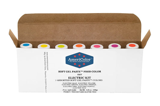 Soft Gel Paste 7 Colour Electric Kit 0.75oz - Americolor