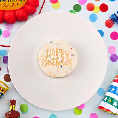 Happy Birthday Embosser 60mm - Custom Cookie Cutters