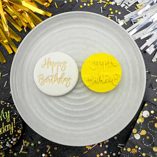 Happy Birthday V4 Embosser - Custom Cookie Cutters