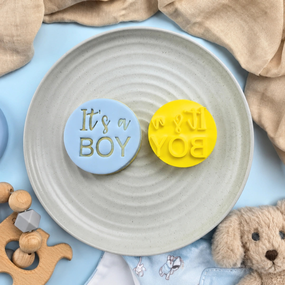Its a Boy Embosser 60mm - Custom Cookie Cutters