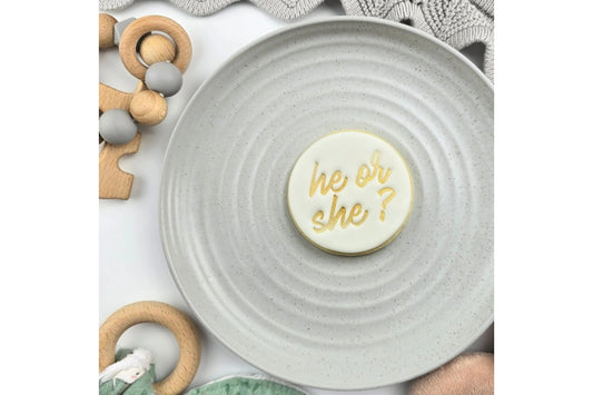 He or She? Embosser 60mm - Custom Cookie Cutters