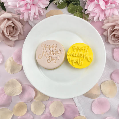 Happy Mothers Day V4 Embosser 60mm - Custom Cookie Cutters