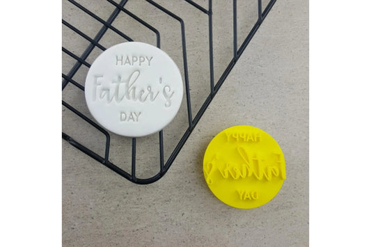 Happy Fathers Day Embosser 60mm - Custom Cookie Cutters