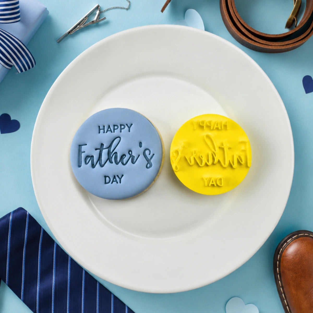 Happy Fathers Day Embosser 60mm - Custom Cookie Cutters