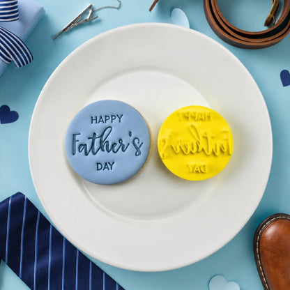 Happy Fathers Day Embosser 60mm - Custom Cookie Cutters