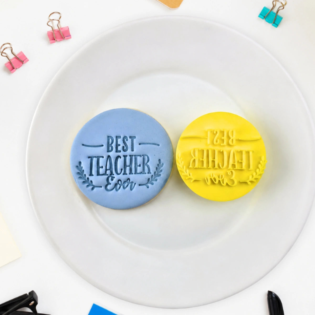 Best Teacher Ever Embosser 60mm - Custom Cookie Cutters