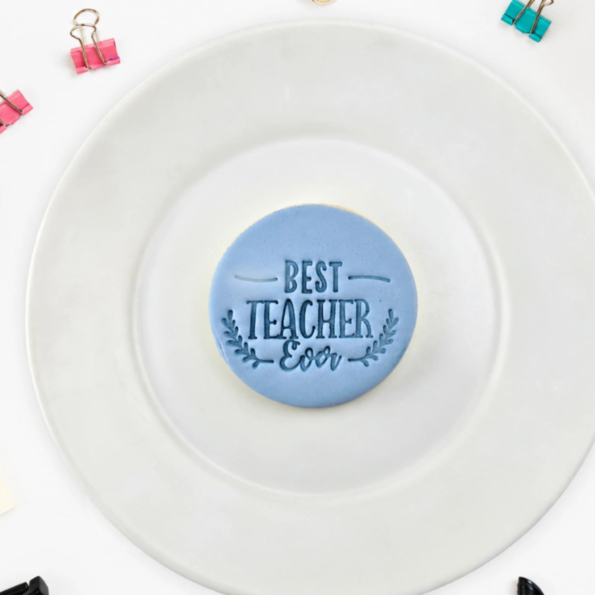 Best Teacher Ever Embosser 60mm - Custom Cookie Cutters