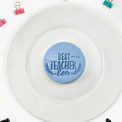 Best Teacher Ever Embosser 60mm - Custom Cookie Cutters
