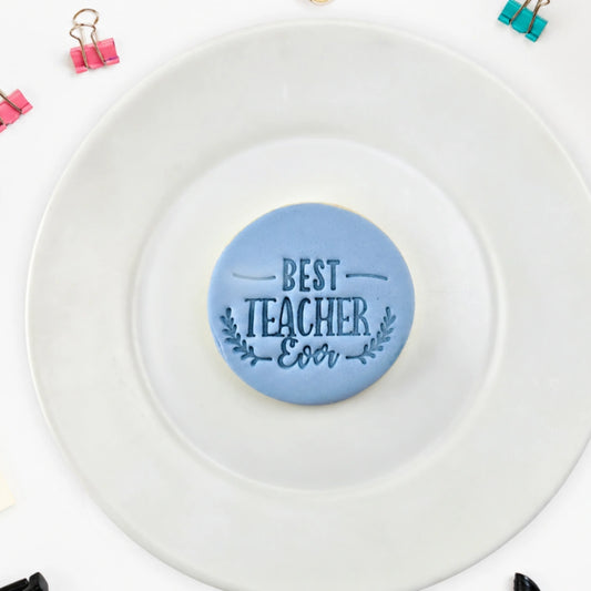 Best Teacher Ever Embosser 60mm - Custom Cookie Cutters