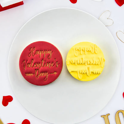 Happy Valentines Day Embosser 60mm - Custom Cookie Cutters