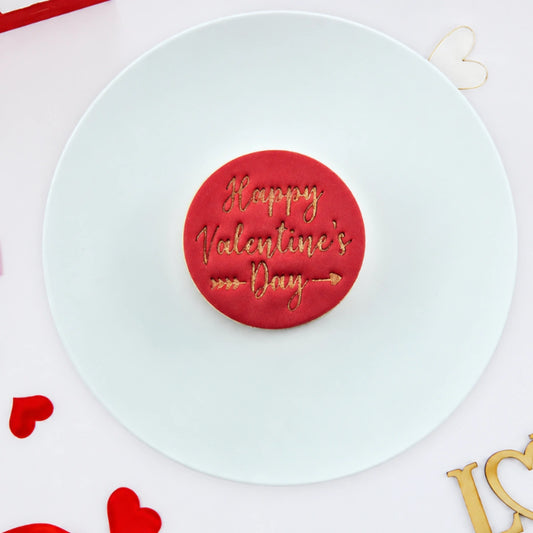 Happy Valentines Day Embosser 60mm - Custom Cookie Cutters