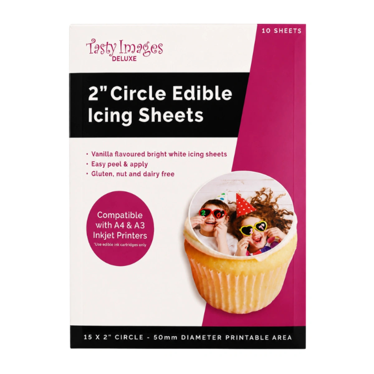 Deluxe 2 Inch Circle Icing Sheets - Tasty Images