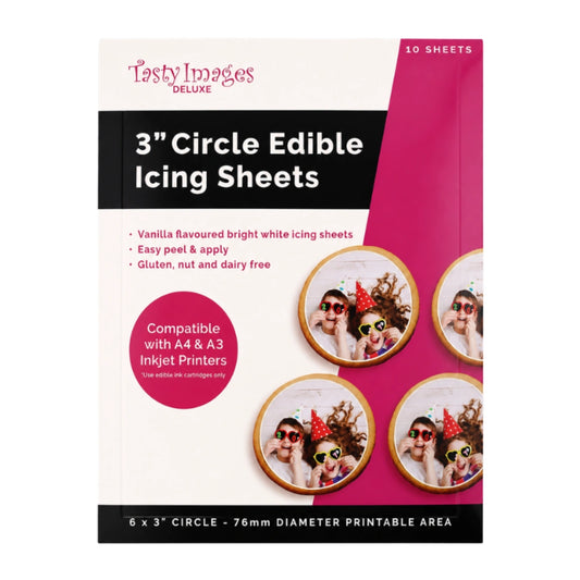 Deluxe 3 Inch Circle Icing Sheets - Tasty Images