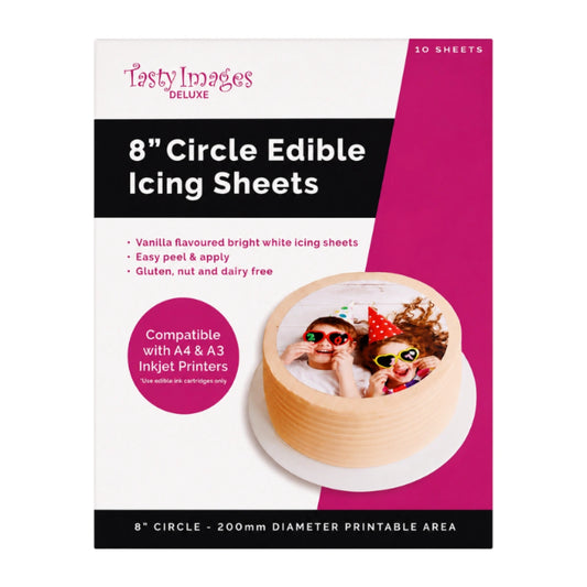Deluxe 8 Inch Circle Icing Sheets - Tasty Images
