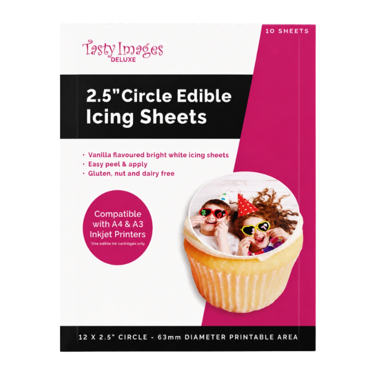 Deluxe 2.5 Inch Circle Icing Sheets - Tasty Images