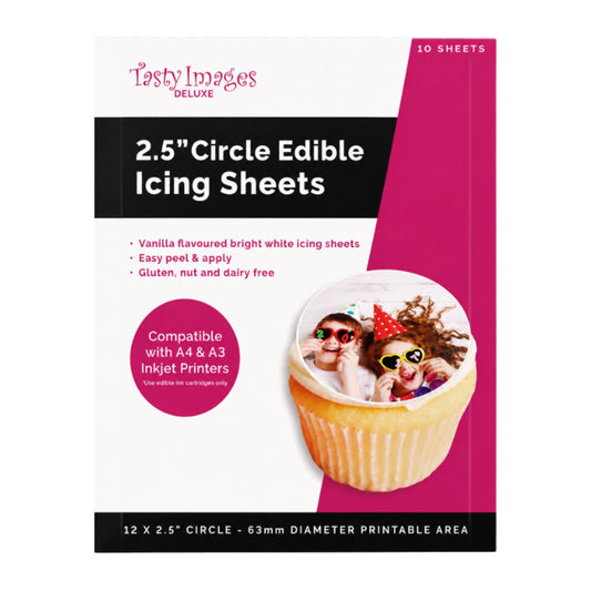 Deluxe 2.5 Inch Circle Icing Sheets - Tasty Images