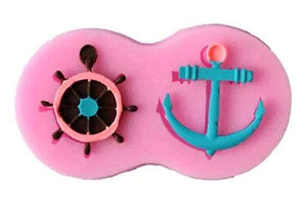 Anchor Wheel Scroll Edges Silicone Mould 84mm x 45mm x 10mm - Iconic Cake Art