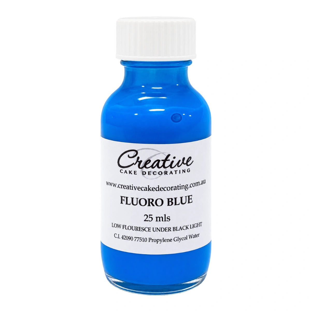Blue Fluoro Liquid Colour 25ml - Creative Cake Decorating