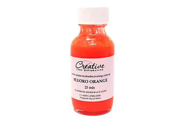 Orange Fluoro Liquid Colour 25ml - Creative Cake Decorating