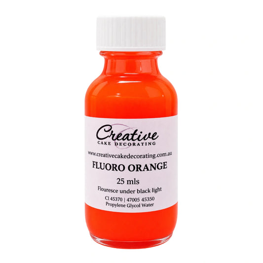 Orange Fluoro Liquid Colour 25ml - Creative Cake Decorating
