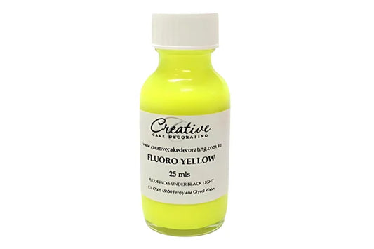 Yellow Fluoro Liquid Colour 25ml - Creative Cake Decorating